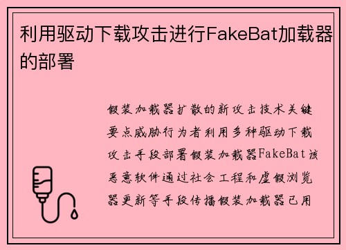 利用驱动下载攻击进行FakeBat加载器的部署 